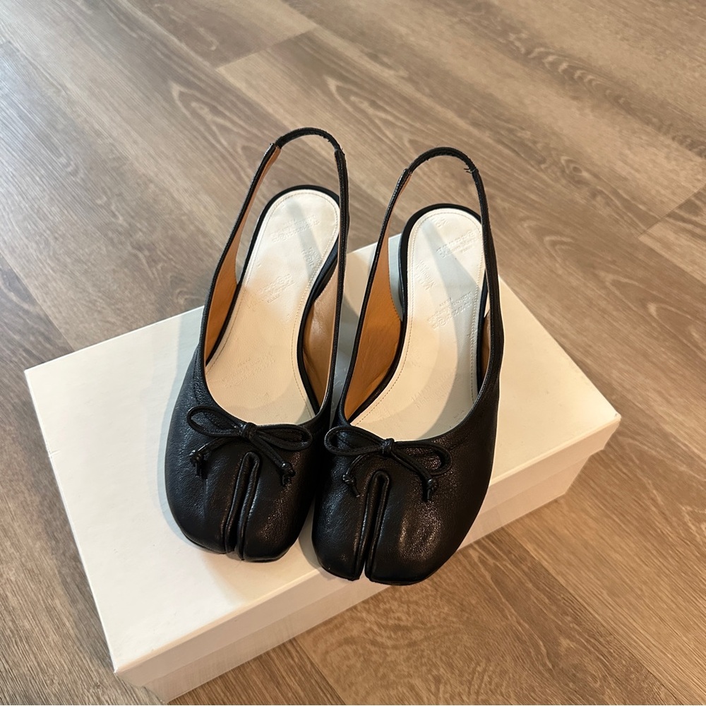 Maison Margiela Ballerina Tabi 40mm Slingback Pumps size 37.5